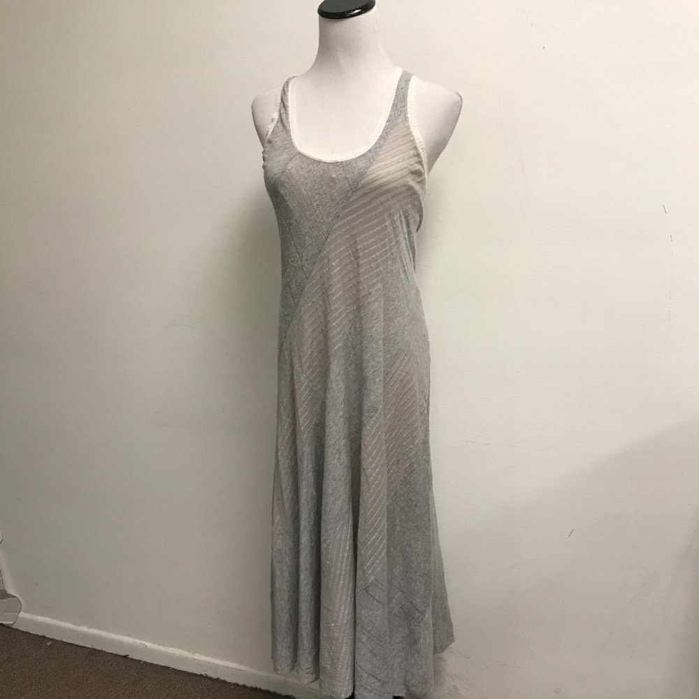 IIsli maxi dress bias cut racer back gray cotton blend silk lined S